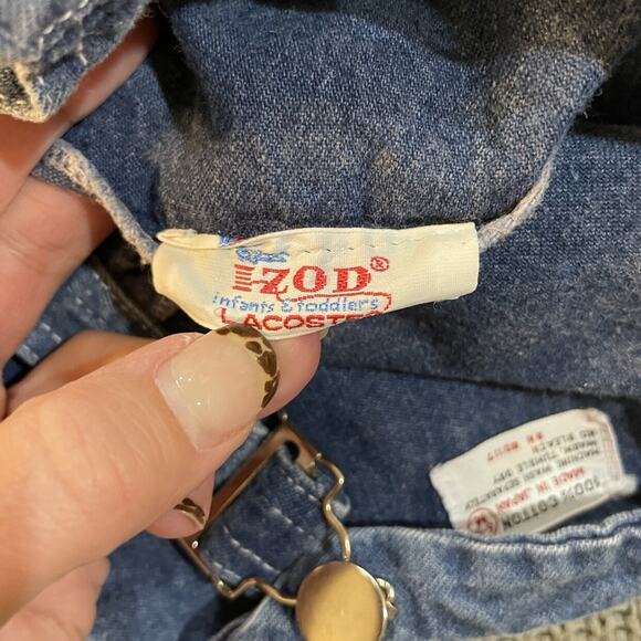 Vintage Izod Lacoste Bib Jean Overalls ~ 6/9M - Picture 7 of 11
